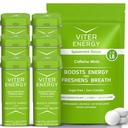 Viter Energy Original Cafeine Mints Spearmint Flavor 6 Pack en 1/2 pond Bulk Bag Bundle - 40mg Cafeïne, B Vitaminen, Suikervrij, Veganist, Krachtige Energie Booster voor Focus en Alertheid