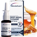 ManukaGuard Medical Grade Manuka Honey Natural Nasal Spray met Saline Solution for Congestion Support, Sinus and Allergie Relief, Nasal Moisturizing, Nieuw-Zeeland Honing, MGO 600, 0,65 fl oz Fles
