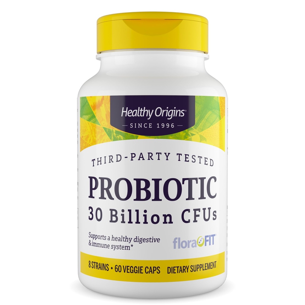 Gezonde oorsprong Probiotische 30 miljard CFU's (Shelf Stable, Non-GMO, Glutenvrij, Digestieve Gezondheid, Gut Health, Immune Support), 60 Veggie Caps