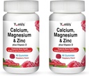 YUM-V'S Gommies de calcium, de magnésium, de zinc et de vitamine D (90 Nombre) - Gommies de calcium avec vitamine D3 + suppléments de zinc et de magnésium - Delicious Bone Health Gummy Supplément pour hommes, femmes et enfants
