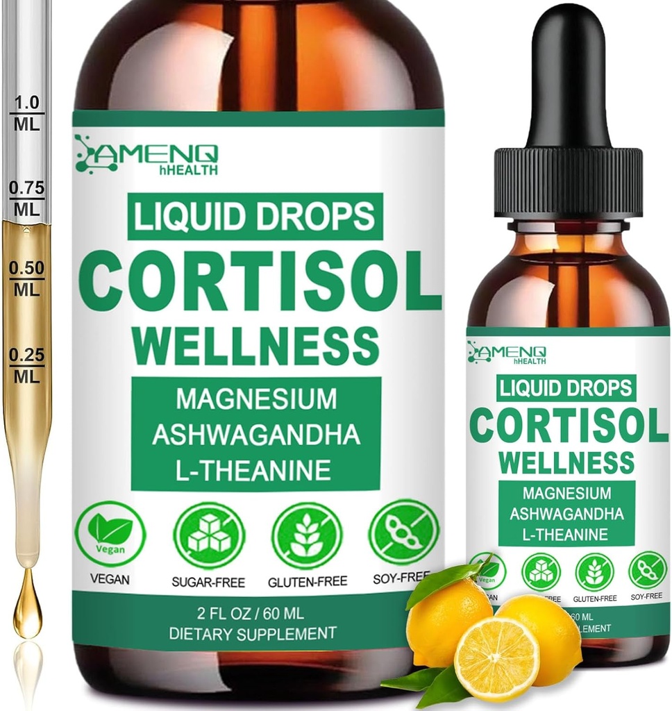 2 Pack Cortisol Suppléments pour les femmes et les hommes, 16-en-1 Cortisol Calm Reducer Detox Manager w. Magnésium, Ksm-66 Ashwagandha L-Theanine Phosphatidylsérine pour le Cortisol inférieur, l'humeur du repos, la détente, le sommeil