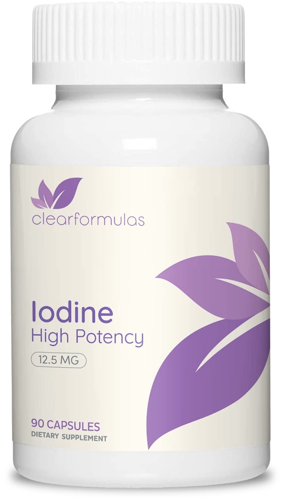 High Potency Kaliumjodium Supplement - Kaliumjodide USP en vrije Jodium Capsules 12,5 mg nauwkeurige dosering Blend - Capsule Alternatief voor Lugol's Supplement voor schildklierenergie en immuniteit (3 maanden)