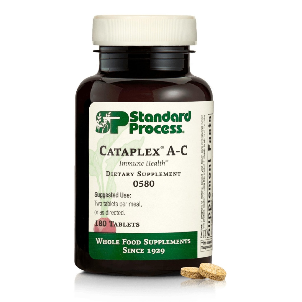 Standard Process Cataplex A-C - Supplement for Immune & Healthy Cell Support with Vitamins C & A - Aids Eye Health - Bevat ingrediënten met antioxidante activiteit - 180 tabletten (90 porties)