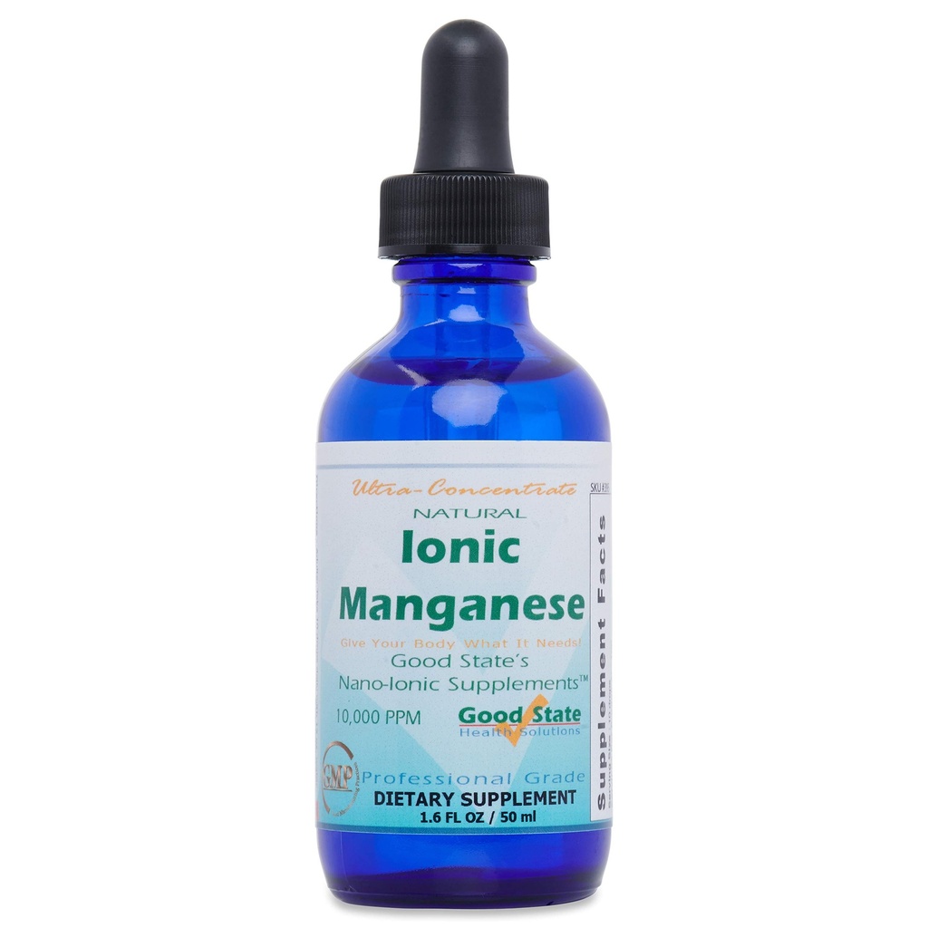 Good State | Natural Ionic Manganese | Liquid Concentrate | Nano Sized Mineral Technology | Professional Grade Dietary Supplement | 1.6 Fl oz Bottle (50 mL)