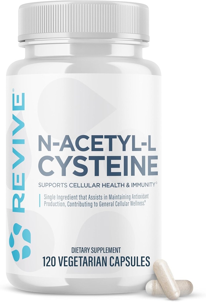 Revive MD NAC Supplement voor mannen en vrouwen - N-Acetyl Cysteine ondersteunt ademhaling, cardiovasculaire en cellulaire gezondheid - Antioxidant en immuunondersteuning (120 capsules, 60 porties)