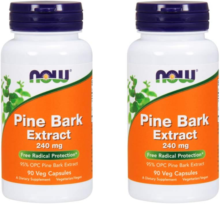 NOW Foods Pine Bark Extract 240 mg, 90 plantaardige capsule (2 verpakkingen)