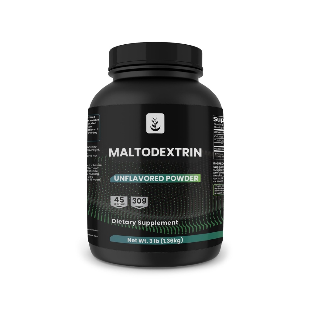 PURE ORIGINAL INGREDIENTS Maltodextrin, 3 lb, No Magnesium or Rice Fillers, Unflavored