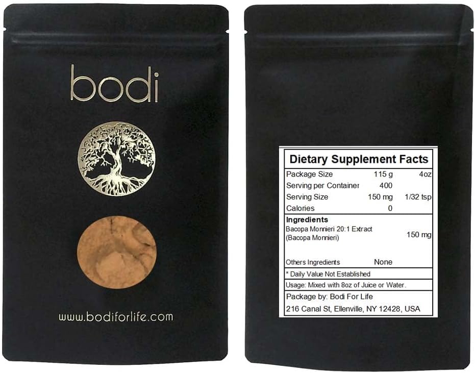 bodi : Bacopa Monnieri 20:1 Extrait de poudre de 4oz à 5lb