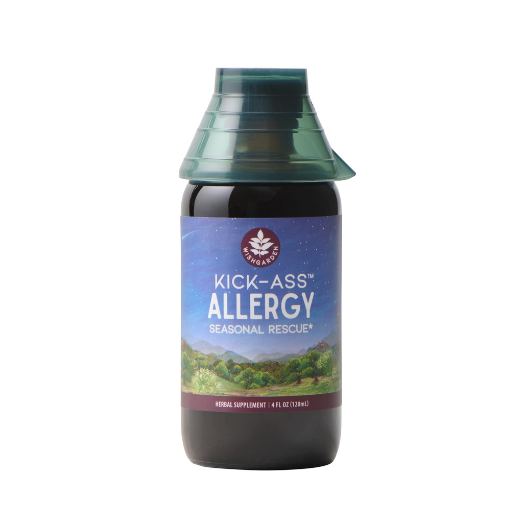 WishGarden Kruiden Kick-Ass Allergie - Plant-Based Niet-Drowsy Kruiden Allergie Supplement met Nettle Leaf, Echinacea, & Yerba Santa, Ondersteunt gezonde Histamine Reactie op Seasonal Irritants, 4oz