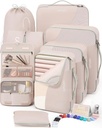 10 Set/8 Set verpakking kubus voor reizen, geschenken voor vrouwen mam, anti-trading koffer Organisator voor bagage met schoenen & hangen toilettas,OlarHike vakantie Essentials & accessoires voor cruiseschip,Cream