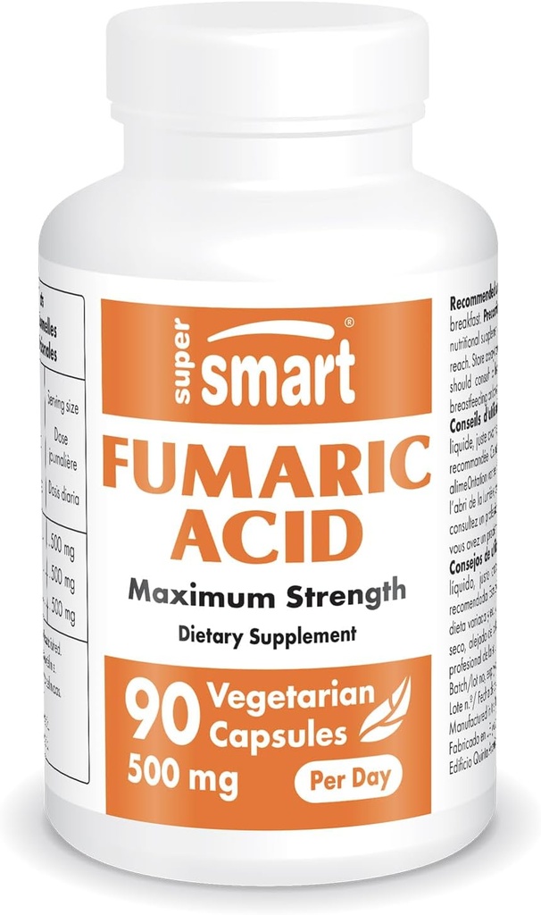 Supersmart - Fumaric Acid 500mg per dag (Maximum sterkte) - Natuurlijke aanvulling 