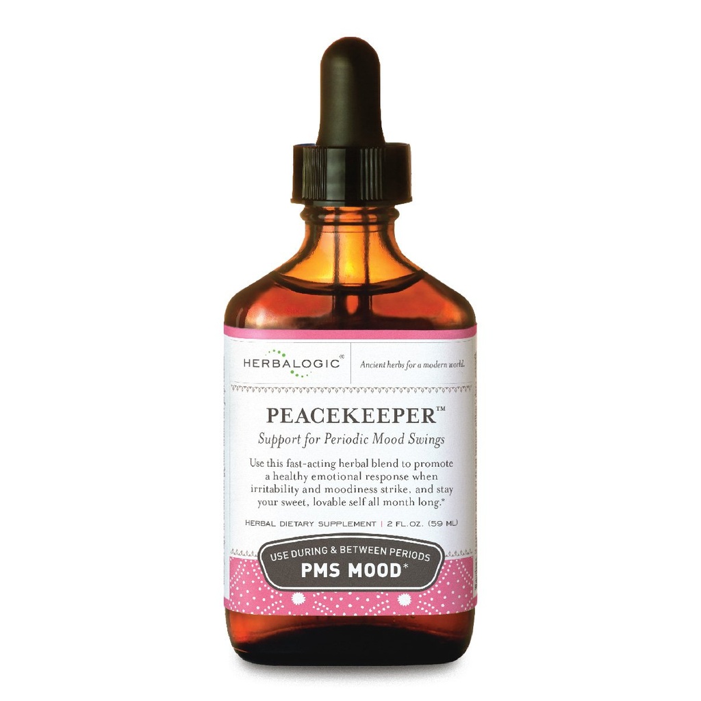 Herbalogic - Peacekeeper Liquid Herb Drops - Vermindert PMS Verwante Mood Swings - Gebaseerd op de traditionele Chinese Formule Xiao Yao San met toegevoegde kruiden voor Mood Ondersteuning - Bevat Kurkuma - 2 Fl. Oz.