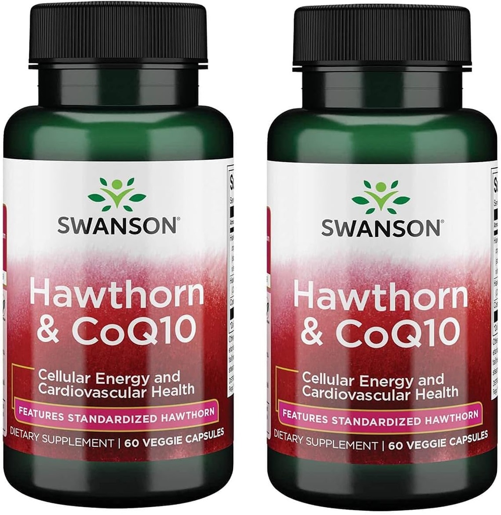 Swanson Hawthorn & Coq10 60 gélules (2 boîtes)