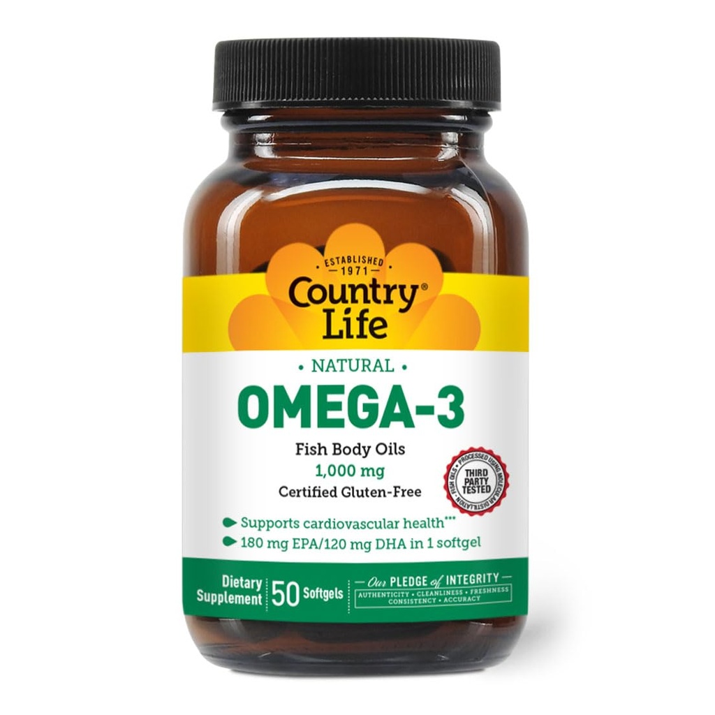 Landleven Omega-3 Visoliesupplement, 10000mg,180mg EPA & 120mg DHA, Visolieconcentraat, Burpless, 50 Softgels, Glutenvrij gecertificeerd