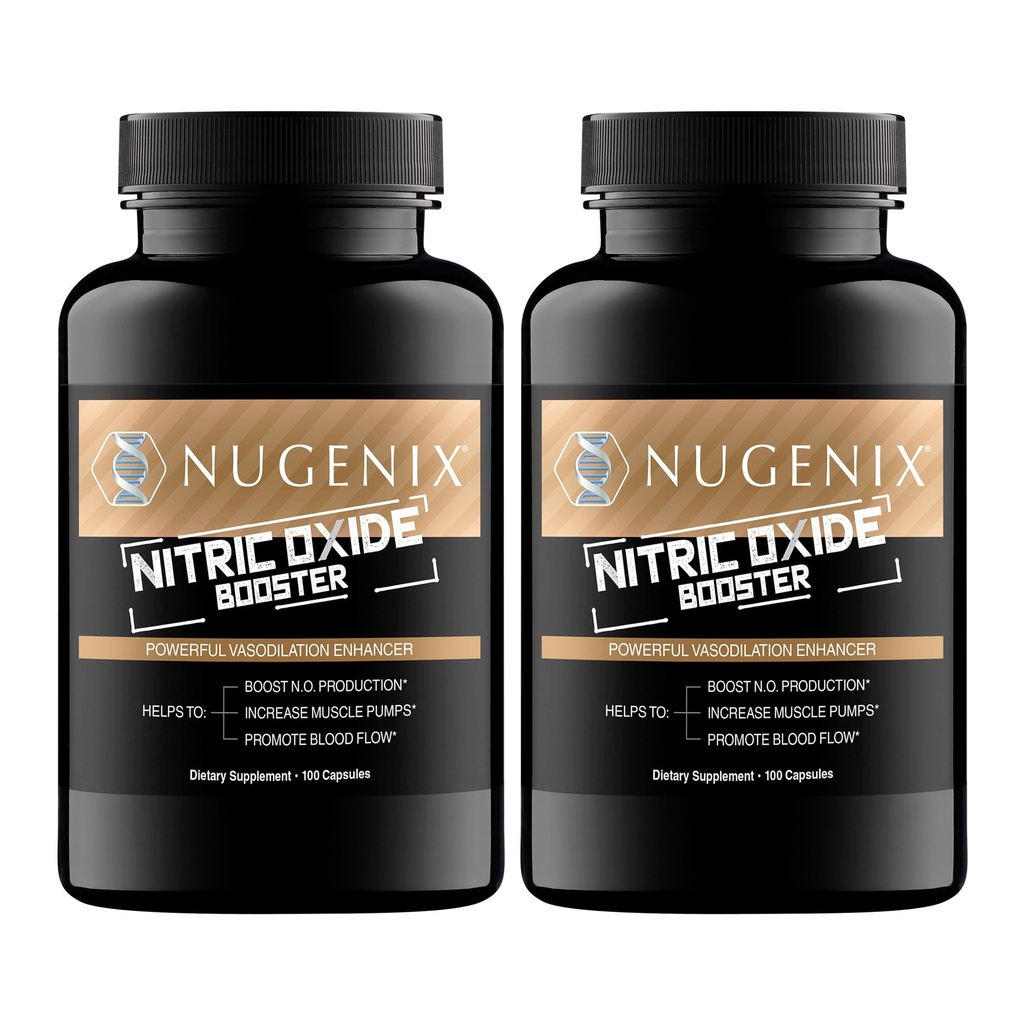Nugenix Nitric Oxide Booster Supplement - Nitric Oxide Flow, L-Arginine, L-Citrulline, Pine Bark Extract - Vasodilatator - 200 Tel.