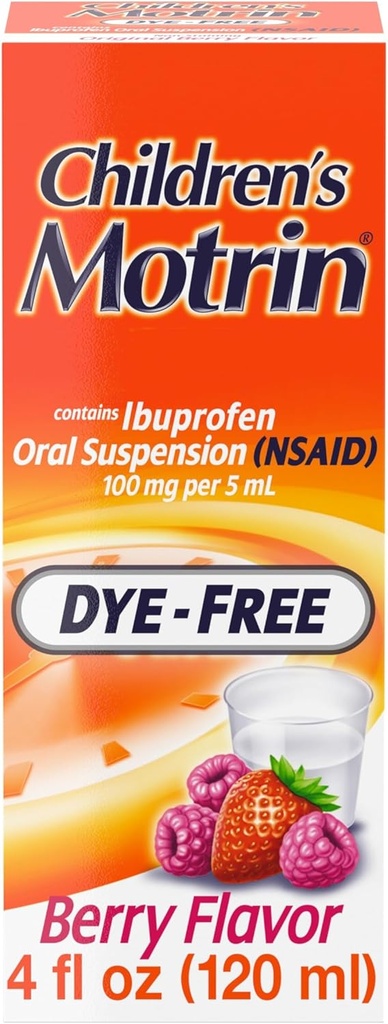 Kinderen Motrin Oral Suspension Medicine voor kinderen, 100 mg Ibuprofen, Berry Flavored, 4 fl. oz