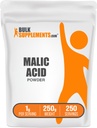 BulkSupplements.com Malic Acid Powder - L-Malic Acid, Dieetsupplement - Food Grade, Pure & Glutenvrij, 1g per portie, 250g (8.8 oz) (pakket van 1)