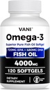 Visolie Omega 3 (4000 mg), 120 Softgels, Omega 3 vetzurensupplementen met EPA & DHA voor hersenen en hartgezondheid