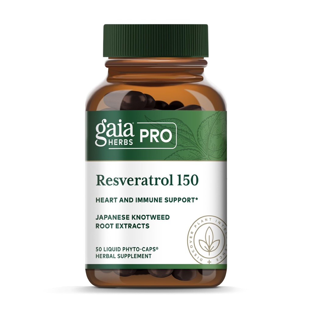 GAIA HERBS PRO Resveratrol 150 - Biedt Heart Health & Immune Support - Bevat Japanse Knotweed - Vegan, Soy-Free & Gluten-Free - 50 Liquid Phyto-Caps (25 Servers)
