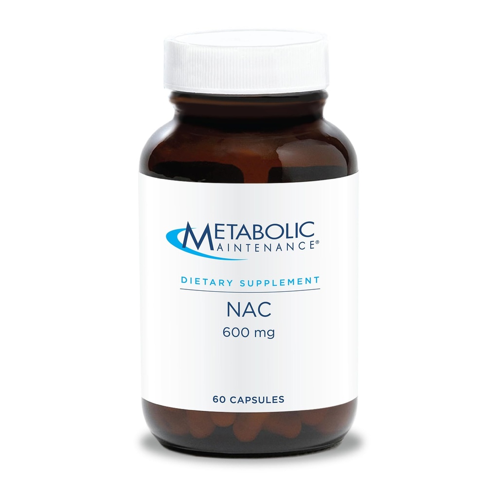 Metabolische Onderhoud NAC 600 mg Capsules - N-Acetyl Cysteine 600 mg Supplement voor lever en immuunondersteuning - Antioxidant Defense for Men and Women 50+ - 60 Capsules