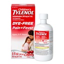 Tylenol pour enfants, traitement de la douleur liquide et de la fièvre, suspension buvable, sans colorant, acétaminophène, sans aspirine, sans Ibuprofène, sans sirop de maïs à haute teneur en fructose; cerise Flavor, 8 fl. oz.; boîte de 1