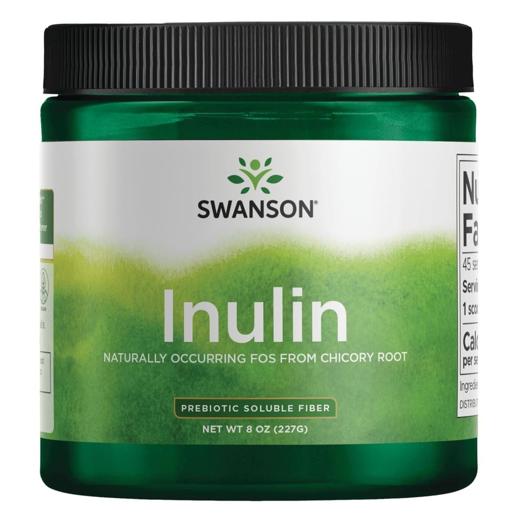 Swanson Inulin - Prebiotic Soluble Fiber Powder Promoting Digestive Health - Natuurlijk voorkomende FOS van Chicory Root Ondersteuning van de algehele Gut Performance - (8 oz Each)