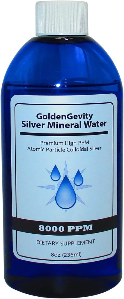 8000 PPM Bioactive Atomic Colloidal Silver, 8 oz | Non-Toxic, Non-GMO Trace Mineral Immune Support Supplement