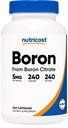 Nutricost Boron Capsules 5mg, 240 Vegetarische Capsules - Glutenvrij en Non-GMO