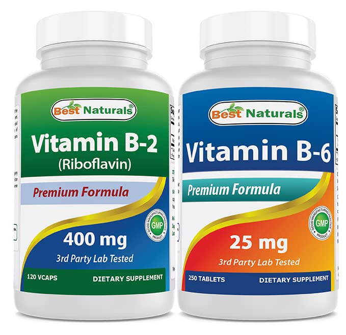 Best Naturals Vitamine B2 (Riboflavine) 400mg & Vitamine B-6 25 Mg
