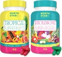 Superfood Rijke Keto Tropische Fruit + Gezonde Veggie Supplementen 180 TOTAL Serves of Produce Per Bottle 