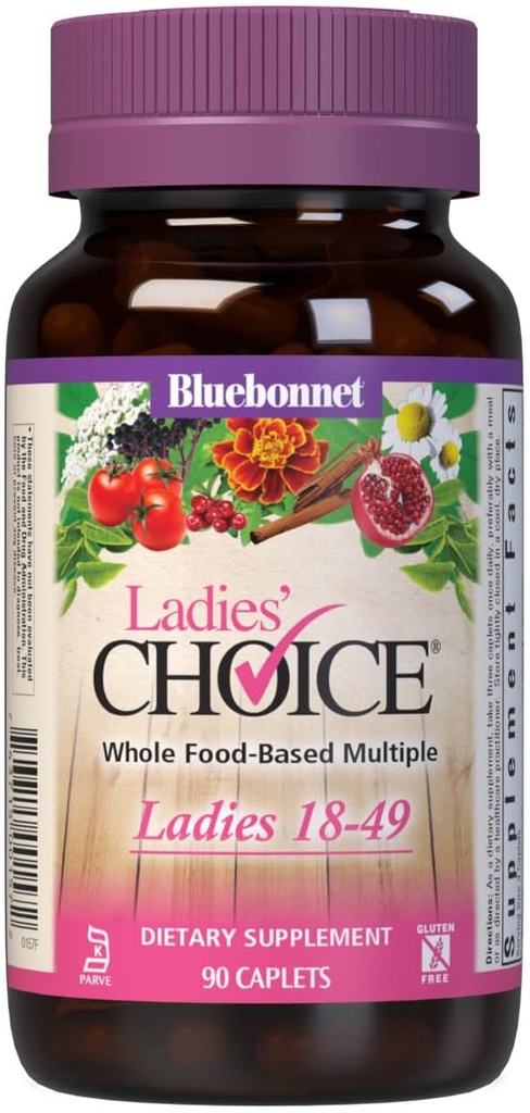 Bluebonnet Voeding Dames keuze Whole Food Based Meerdere voor vrouwen 18-49, 90 Tel Paars/Roze