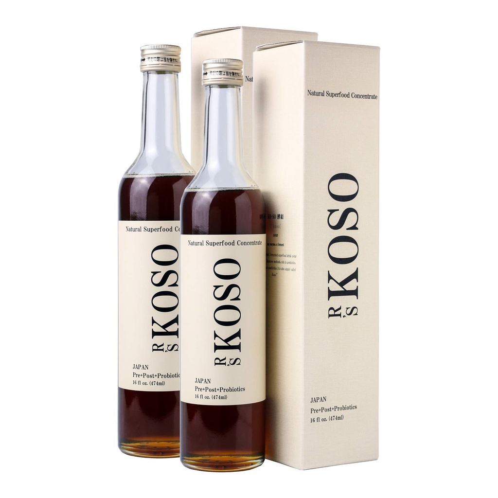 R's KOSO 5-Day Cleanse Japanse Enzyme Drink Rijk in Probiotica en Prebiotica, Gemaakt van 100+ Groenten ? Vruchten - Natuurlijke ondersteuning voor betere spijsvertering en Gut Health + Detox + Reiniging - 16oz × 2