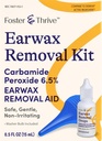 Foster & Thrive Earwax Removal Kit, Softens & Loosens Excess Earwax, Safe, Gentle and Non-Irritating, Carbamide Peroxide 6,5%, Inclusief Drops and Ear Syringe Bulb, 0,5 Oz