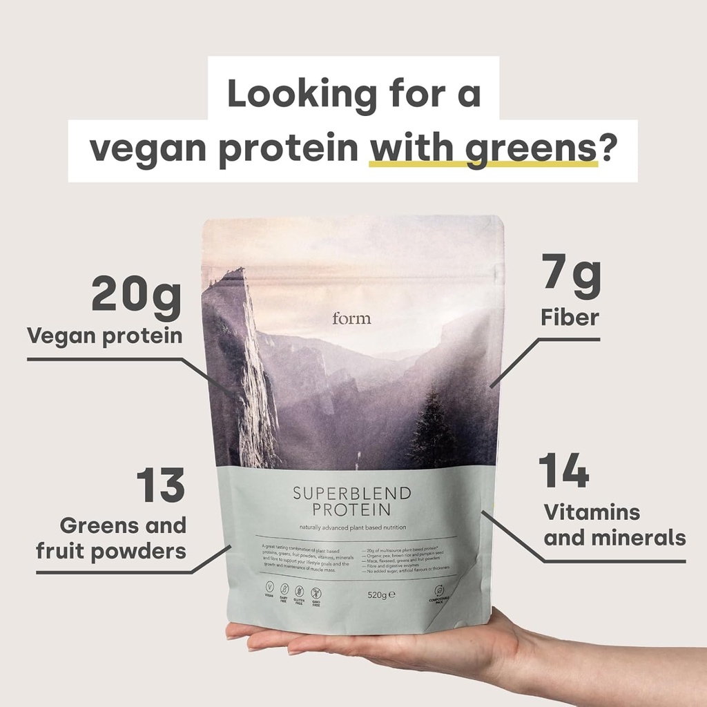Form Superblend Proteïne - Vegan Proteïne Poeder met Superfoods, Vitaminen en Mineralen - 20 g Plant Based Proteïne per Serving (Chocolate Peanut)