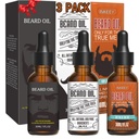 3 Pack Baard Olie voor mannen, Conditioning en Moisturizing voor betere baardgroei - Gift Set (Fengyin Green Tea/Glamour beweging/Azure)