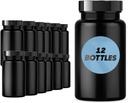 Bouteille à pilules en plastique (12 Pack) Conteneur Ambre foncé avec couvercle lisse, 38-400 Col, 120 cc Capacité