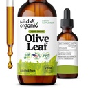 Wild & Organic Olive Leaf Extract Liquid Drops - Antioxidant & Immune Support - Oleuropein Olive Leaf Supplement - Vegan, Sugar & Alcohol-Free Drops - 2 fl.