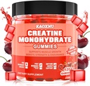 Creatine Monohydraat Gummies 5600mg voor mannen & vrouwen, 120 CT Kauwbare Creatine Gummies voor spierondersteuning, Energie Boost, 5.6g van Creatine Monohydraat per Serving - Suikervrij, Veganistisch (Cherry Flavor)