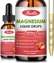 (2 Pack) Supplément de glycinate de magnésium 500mg, gouttes liquides de glycinate de magnésium avec du malate de magnésium, du taurate, du citrate et du zinc de calcium, supplément de magnésium pour le sleep&Stress Relief-Strawberry