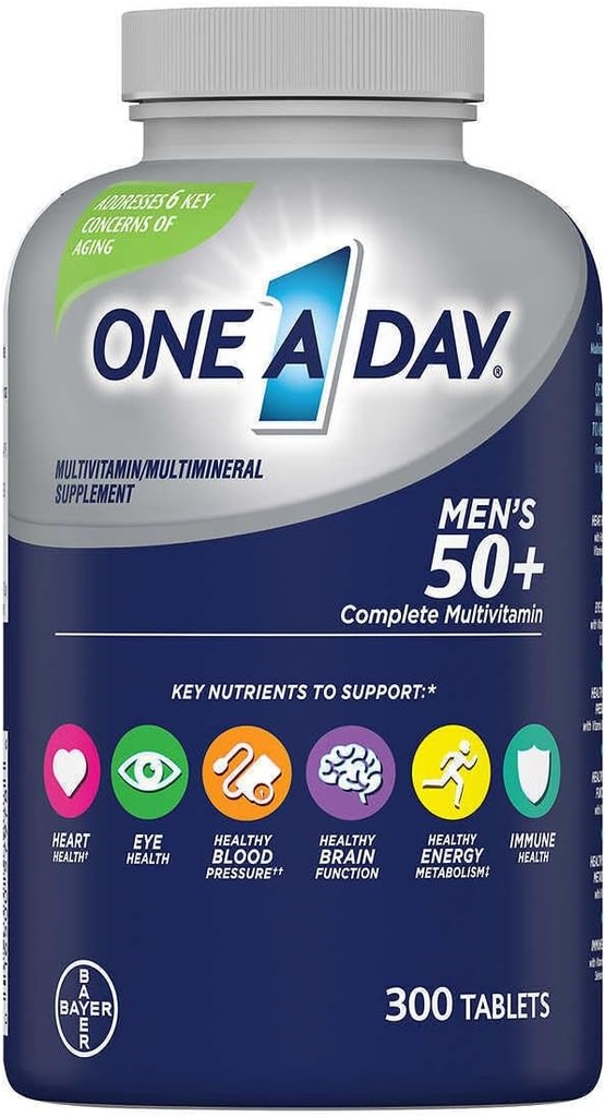 One A Day Men's 50 Plus Voordeel Multi-Vitamins, specialpack van 300 Tellen
