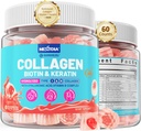 Multi Collageen Gevulde Gummies voor vrouwen Suikervrij Biotine 10000mcg, Multivitamine Hair Skin en Nails Vitaminen voor haargroei, met Gehydrolyseerde Collageen Peptide Keratine Hyaluronzuur MSM Vitamine B