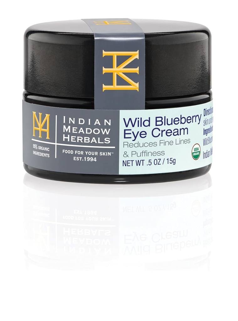 Indian Meadow Herbals Wild Blueberry Eye Cream (5oz) - Under Eye Cream for Puffy Eyes & Fine Lines