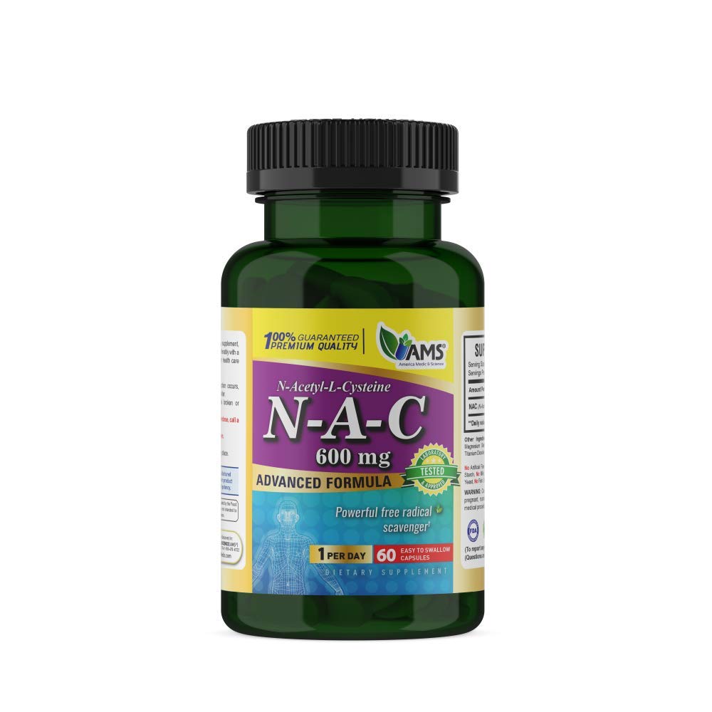 America Medic & Science NAC 600mg NAC Supplement for Lung Health & Immune Support, Liver Support & Antioxidants 