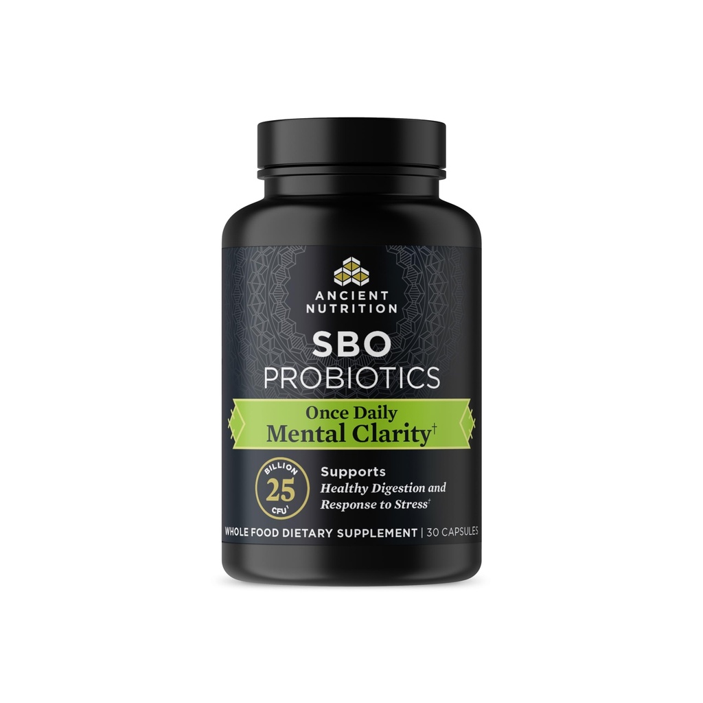 Ancient Nutrition Probiotics for Mental Clarity, Once Daily Probiotics 30Ct, helpt bij het bevorderen van geestelijke helderheid en concentratie, ondersteunt gezonde energie en meer rustgevende slaap, 25 miljard CFUs*