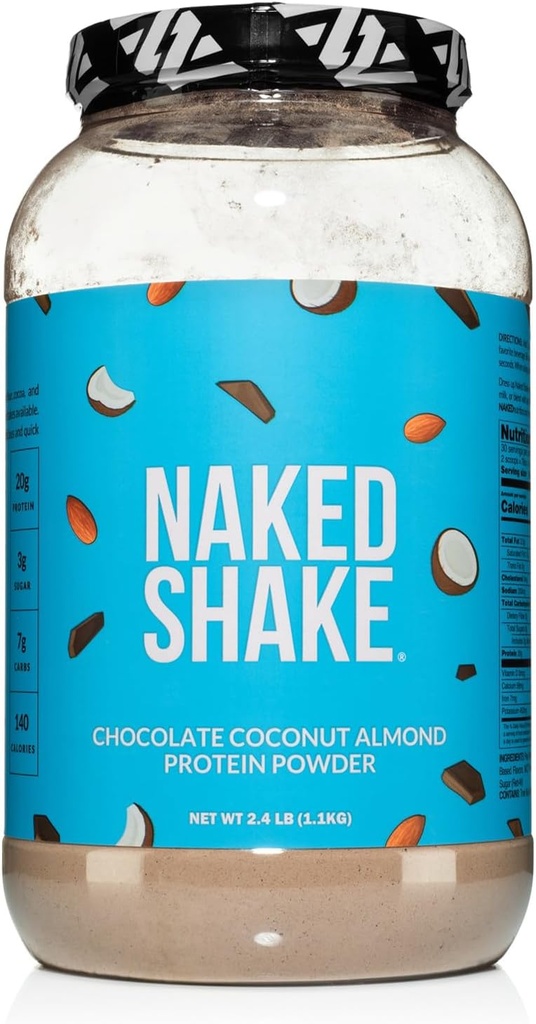 Naked Shake - Chocolate Coconut Amandel Proteïne Poeder - Flavored Plant Based Protein van US & Canadian Farms met MCT olie, Glutenvrije, Soy-Free, Geen GGO's of kunstmatige zoetstoffen - 30 porties
