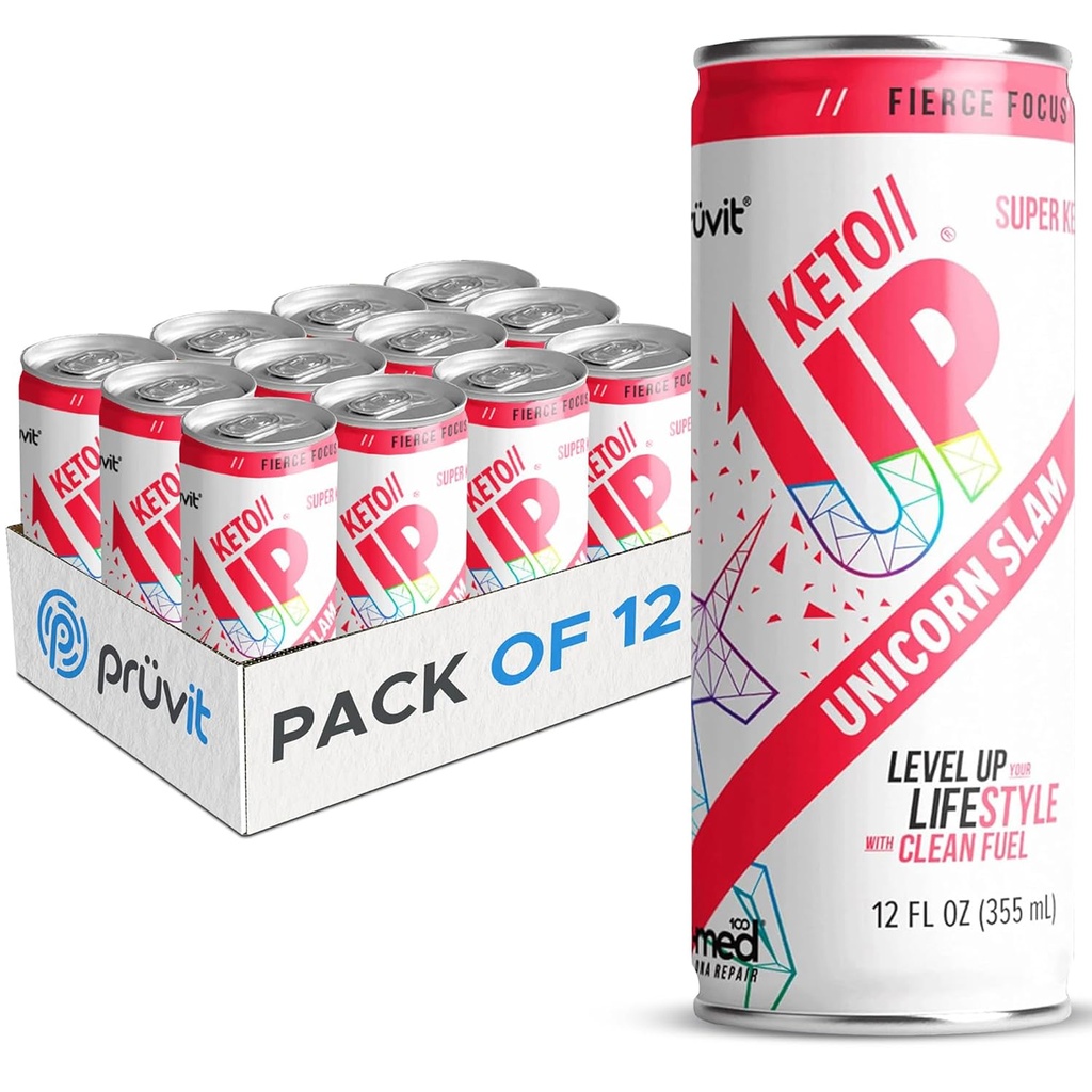 De Unicorn Slam Keto//Up® Drinken.Klaar om te drinken Ketonen voor Focus voor mannen en vrouwen 12 Pack
