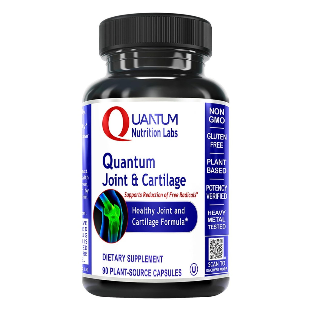 Quantum Joint & Cartilage Support Supplement - voor mannen en vrouwen, Joint Mobility and Muscle Health, Cartilage Repair, Glutenvrij, Plant-Sourced, Non-GMO - 90 Capsules