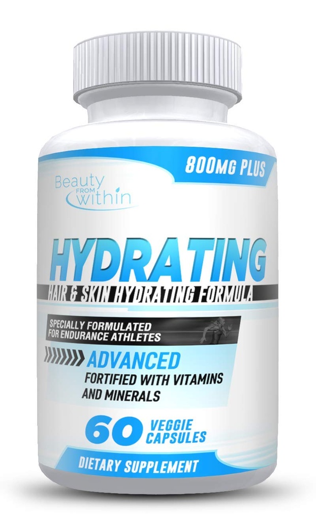 Hair & Skin Hydration Vitamine Supplement - Ondersteunt elastischheid, hydratatie in haar en huid voor langere, sterkere en gezondere haren - met krachtige anti-aging eigenschappen