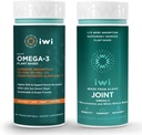 iwi Omega-3 Sport & Joint Omega-3 Bundle, 30 portions, Algae Omega à base végétale végétalienne 3, Krill & Fish Oil Alternative, Aucun arrière-goût de poisson