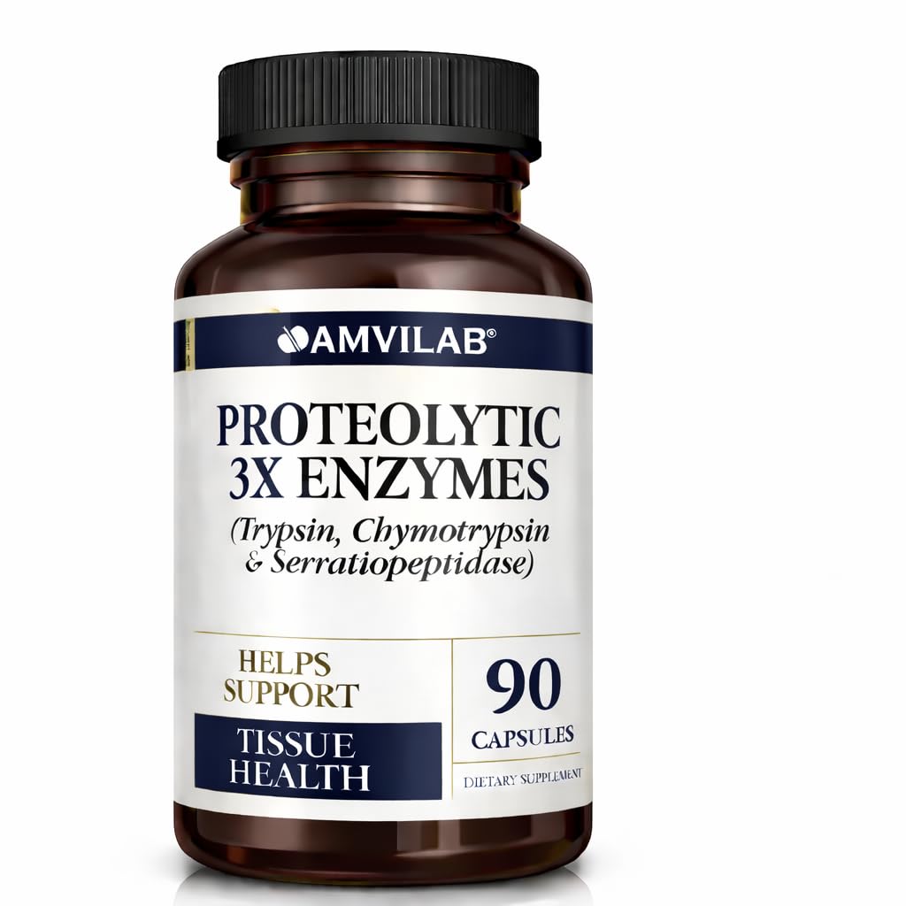 Proteolytic Enzymes 3X with Serrapeptase,Trypsin & Chymotrypsin | Reduces Edema & Irritation from Tissue Injury -Supports Body Wellness & Recovery- Digestive Supplement - 90 Capsules